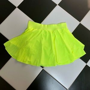 NWT Lululemon Court Rival High Rise Skirt Long Neon Yellow Highlighter size 10